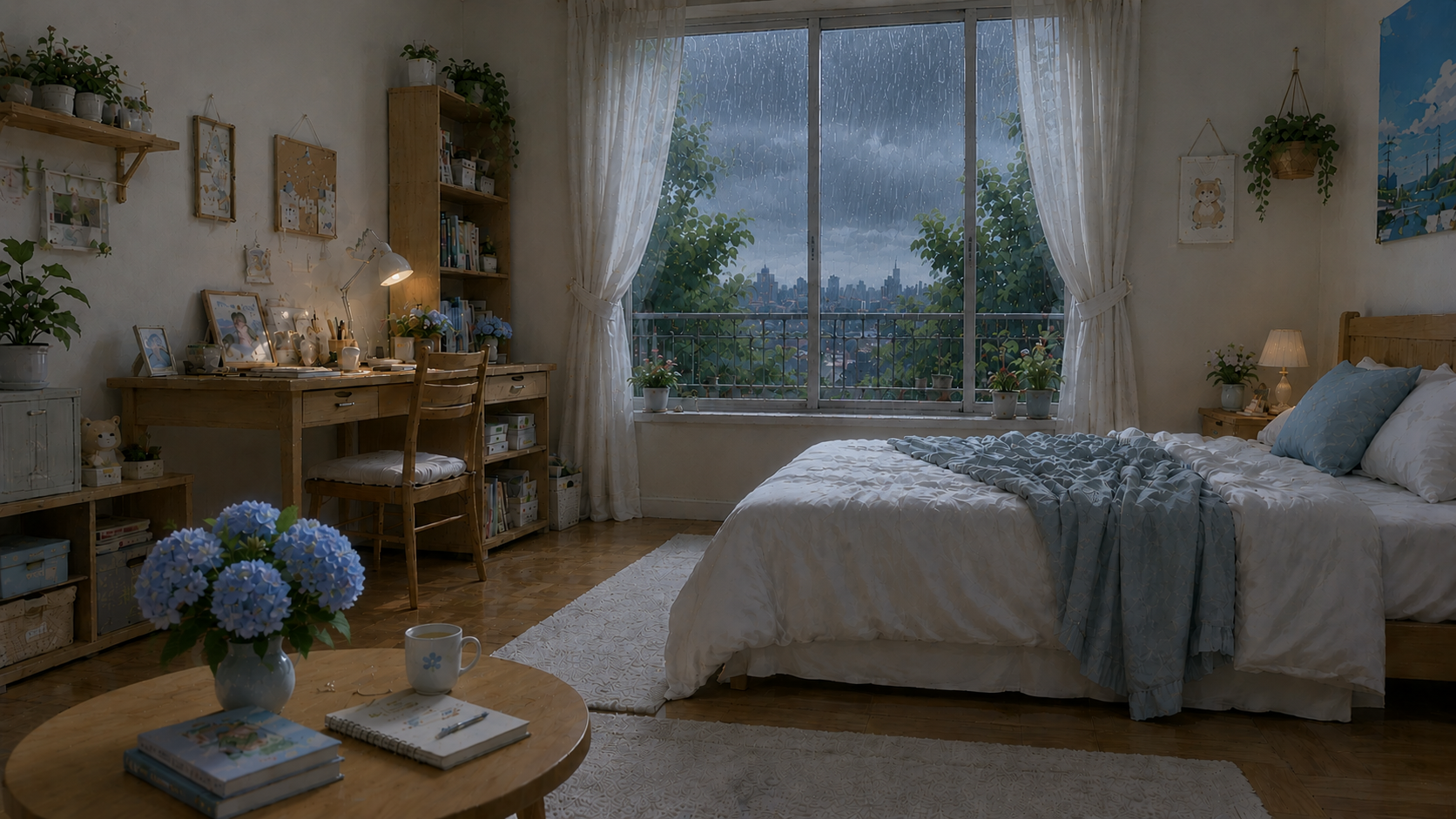 Summer rainy room